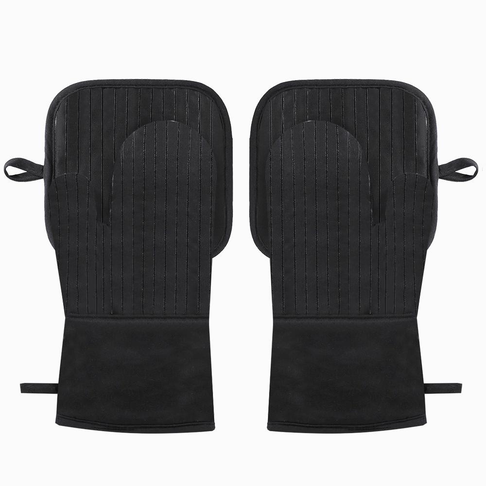 Cotton Silicone Oven Mitts Heat Non-Slip Barbecue Gloves Kitchen Oven Gloves Potholders 1 Pair Oven Mitts 2 Pot Holders