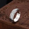 S925 Sterling Silber Beweglicher Great Wall Pattner Ring Männer Frauen Echt Silber Doppelschicht Drehbare Ringe Schmuck