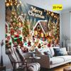 2D flat surface,1piecegingerbreadhouseChristmas background wall tape, suitable for indoor/outdoor photo booth, birthday, wedding