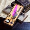 Feather Pen Quill Pen Dip Pen Set with Ink 5x Different Replacement Nibs Pen Holder for Calligraphy Lovers Festival Gift