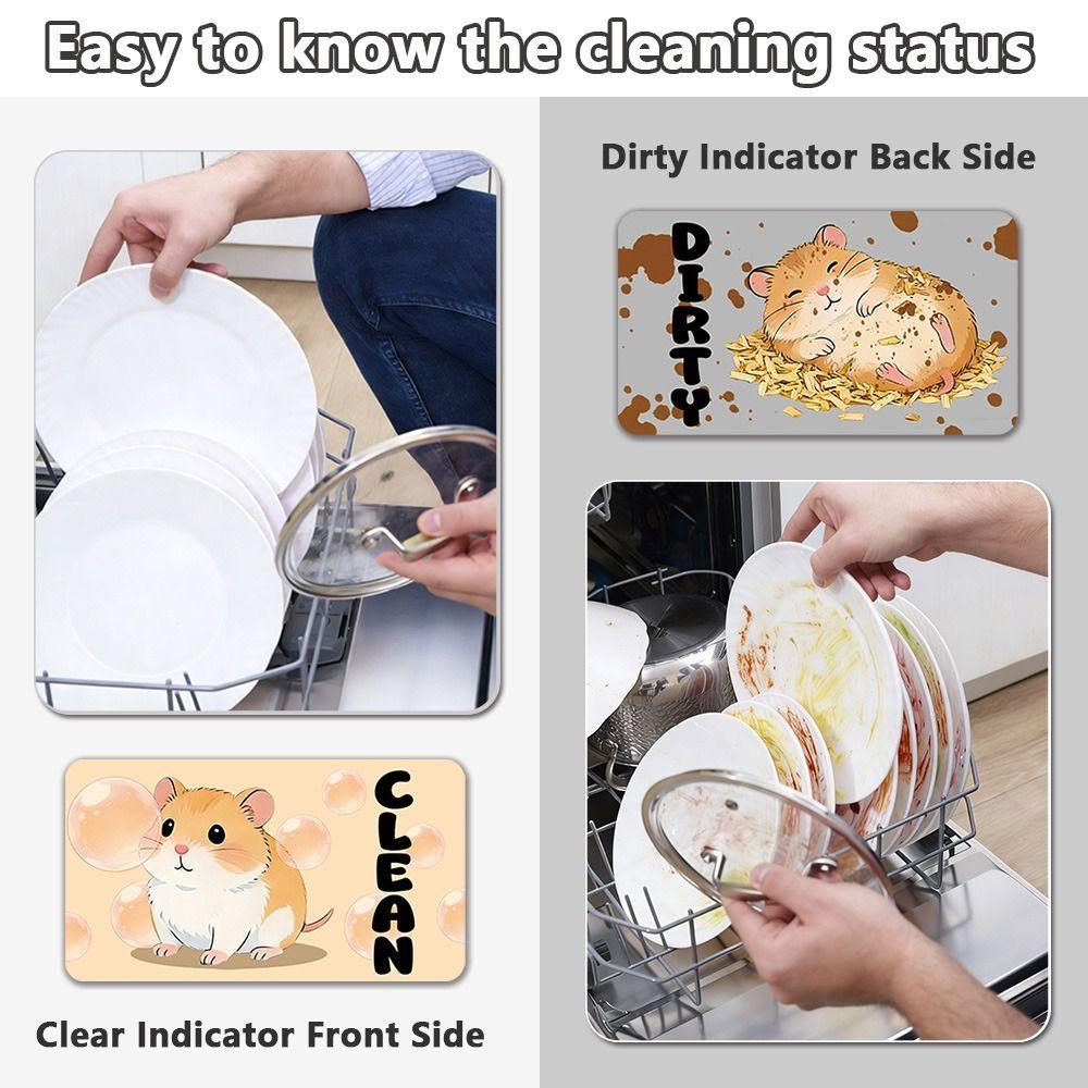Non-Scratch Dishwasher Stickers Cartoon Animal Dishwasher Sticker  Kitchen Use