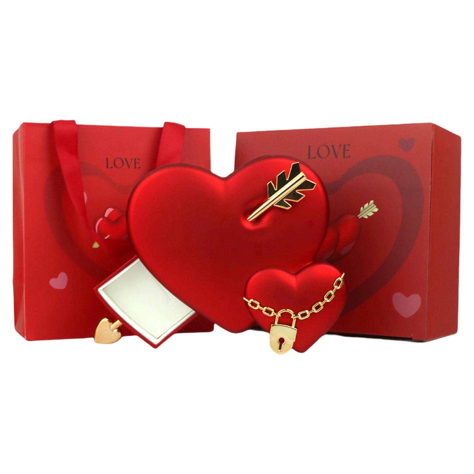 

Подставка для хранения украшений в форме сердца, Органайзер для ювелирных изделий на тему любви, Изысканная подарочная упаковочная коробка для пар и влюбленных красный