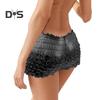 Men Sexy High Waist Underwear Mesh Lace Shorts Panties with Bowknot Decor Solid Color High Waist Panties