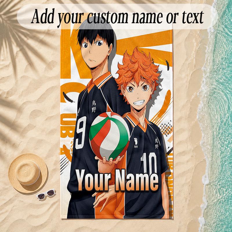 Beach TowelHaikyuu Custom Name Text Personalized Soft Towel for Beach Pool Indoor Home Decor Gift