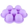 Innovative Flower‑Shape 7‑Hole Silicone Ice Mold Tray Container with Cover Kitchen Utensils(Purple )