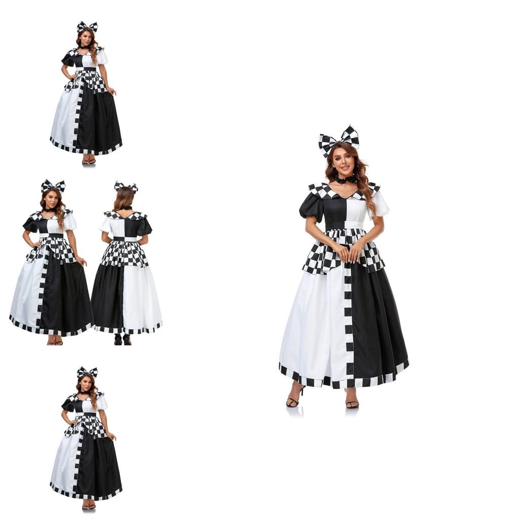 Alice im Wunderland Kostümkleid aus Polyesterstoff für Cosplay und Halloween-Veranstaltungen