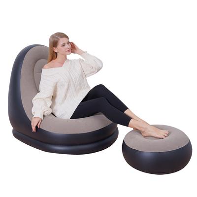 Przenozne dmuchane krzesło wypoczynkowe Sofa kanapa powietrzna z PVC z podnóżkiem i łatkami naprawczymi Ergonomiczne dmuchane krzesło leżak do salonu