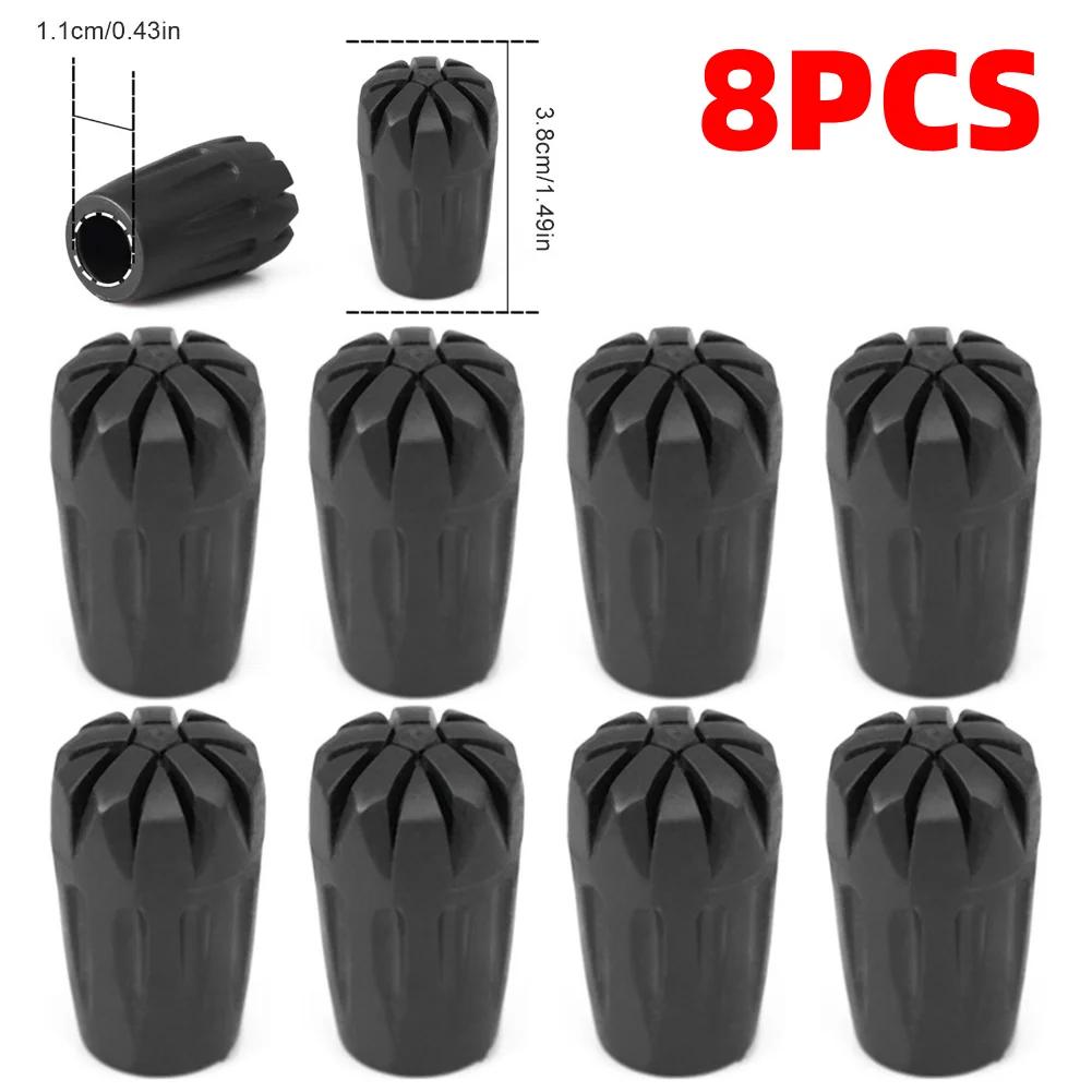 

80~8PCS Walking Stick Tips Rubber Trekking Poles Tips Internal Metal Gasket Hiking Pole Replacement Tips for Walking Sticks