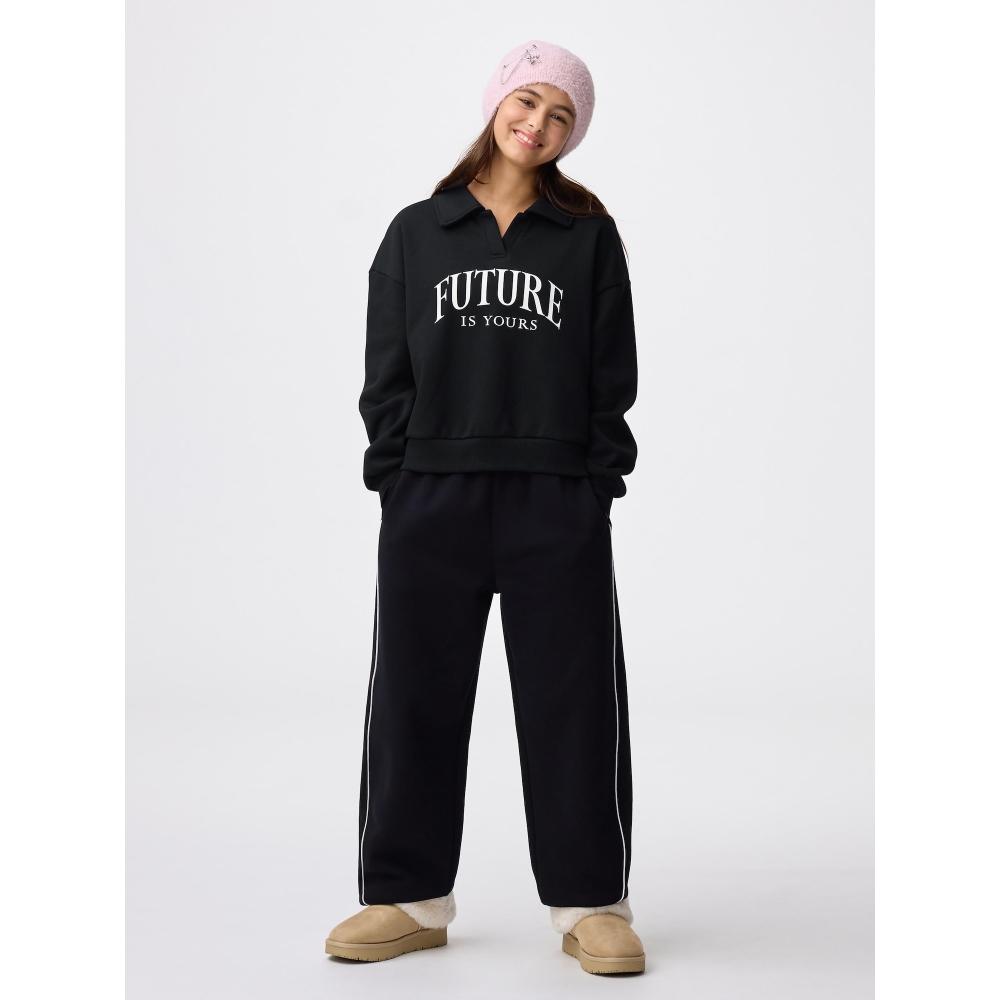 Gu By Uniqlo Girls Heavyweight Sweat Polo Shirt Jr