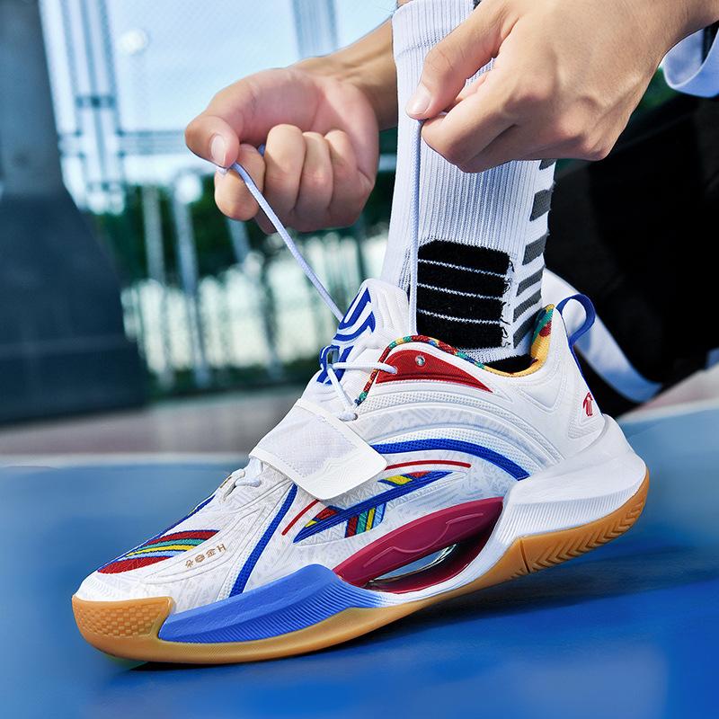 Guochao Youth Wear-resistant Non-slip Luminous Actual Basketball Shoes Men's and Women's Versatile Thick-soled Trendy Velcro Sports Shoes