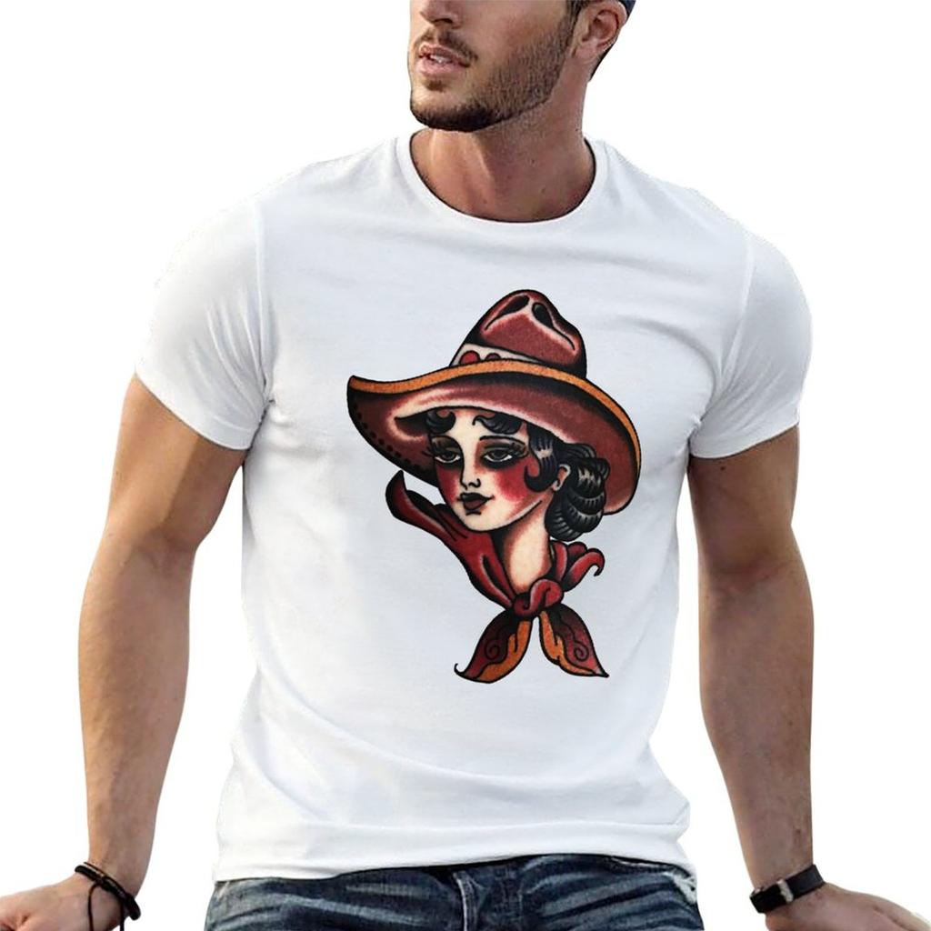 Cowgirl Traditional Tattoo Tshirt Unisex T Shirt Summer T Shirt Unisex Cotton T Shirt For Unisex Tshirt