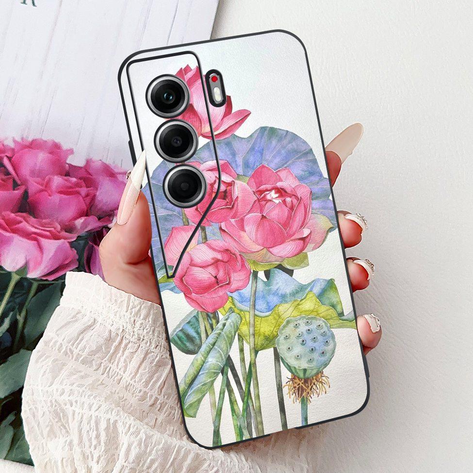 For Tecno Camon 40 Case CM5 Silicone Cute Cat Fashion Flowers Funny Painted Back Cover For Techno Camon 40 Phone Case Bumper