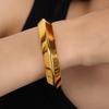 Plain Circle Japanese And Korean Simple Retro Bracelet Open Women'S Niche Personality Glossy Gold Versatile Bracelet