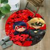 1pc Ladybug (2) Print Round Carpet Chair Round Carpet Suitable for Bedroom Living Room Home Decorative Carpet
