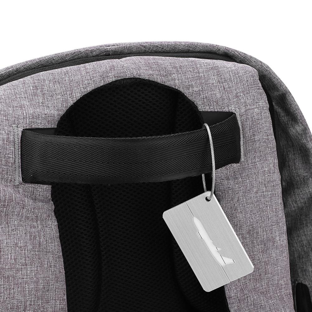 5Pcs Aluminum Alloy Travel Baggage Luggage Suitcase Tag ID Card Label (Silver)