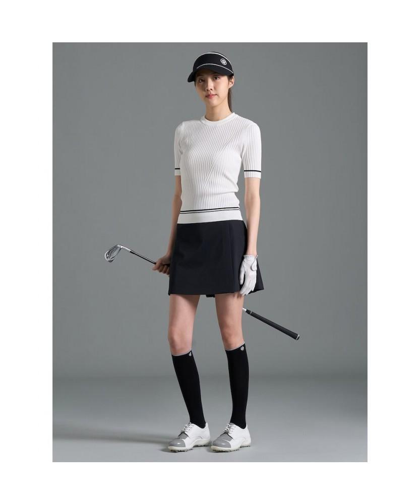 BEANPOLE GOLF [B_Under] Women'S Ribbed Mix Short Sleeve Pullover - White