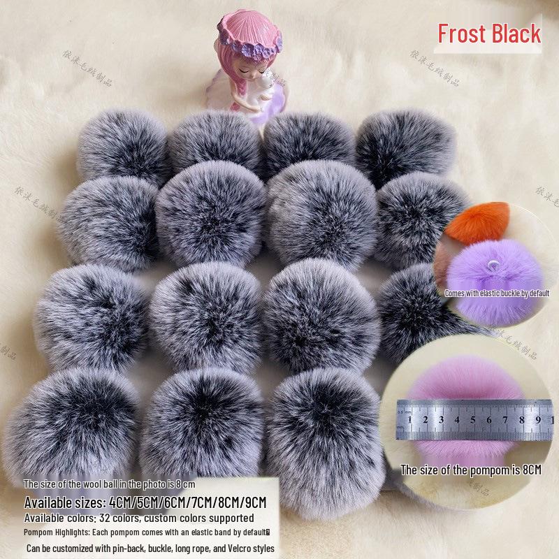 Künstliche Kaninchenfellbälle 4-9cm für Bastelarbeiten: Tasche, Kleidung, Schuhe, Hüte und Schwanzzubehör