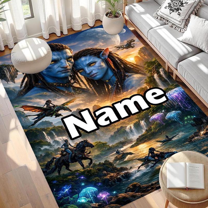 Custom Name Personalized Avatar Print Carpet, Versatile Home Decor Rug, for Playroom, Apartment, Balcony, Entryway, Hallway Gift