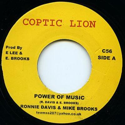 7inch Record RONNIE DAVIS & MIKE BROOKS - Power Of Music C56 Coptic Lion 2013 UK Reggae, Ska & Dub Used