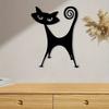 1pc Atomic Cat Metal Wall Art Mural Statue for Living Room Halloween Gift Cat Lovers Powder Coated