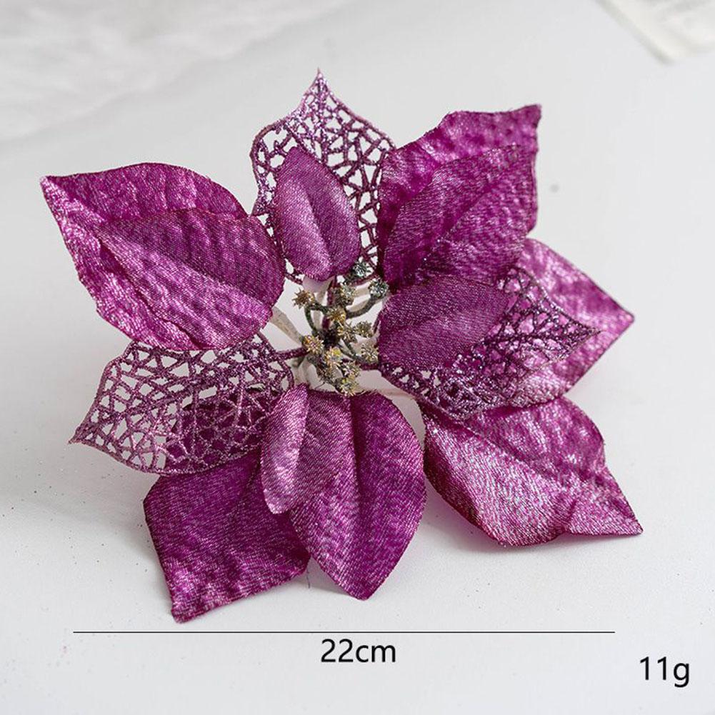 

Долговечный тканевый и пластиковый рождественский цветок 22 см Ограниченный запас