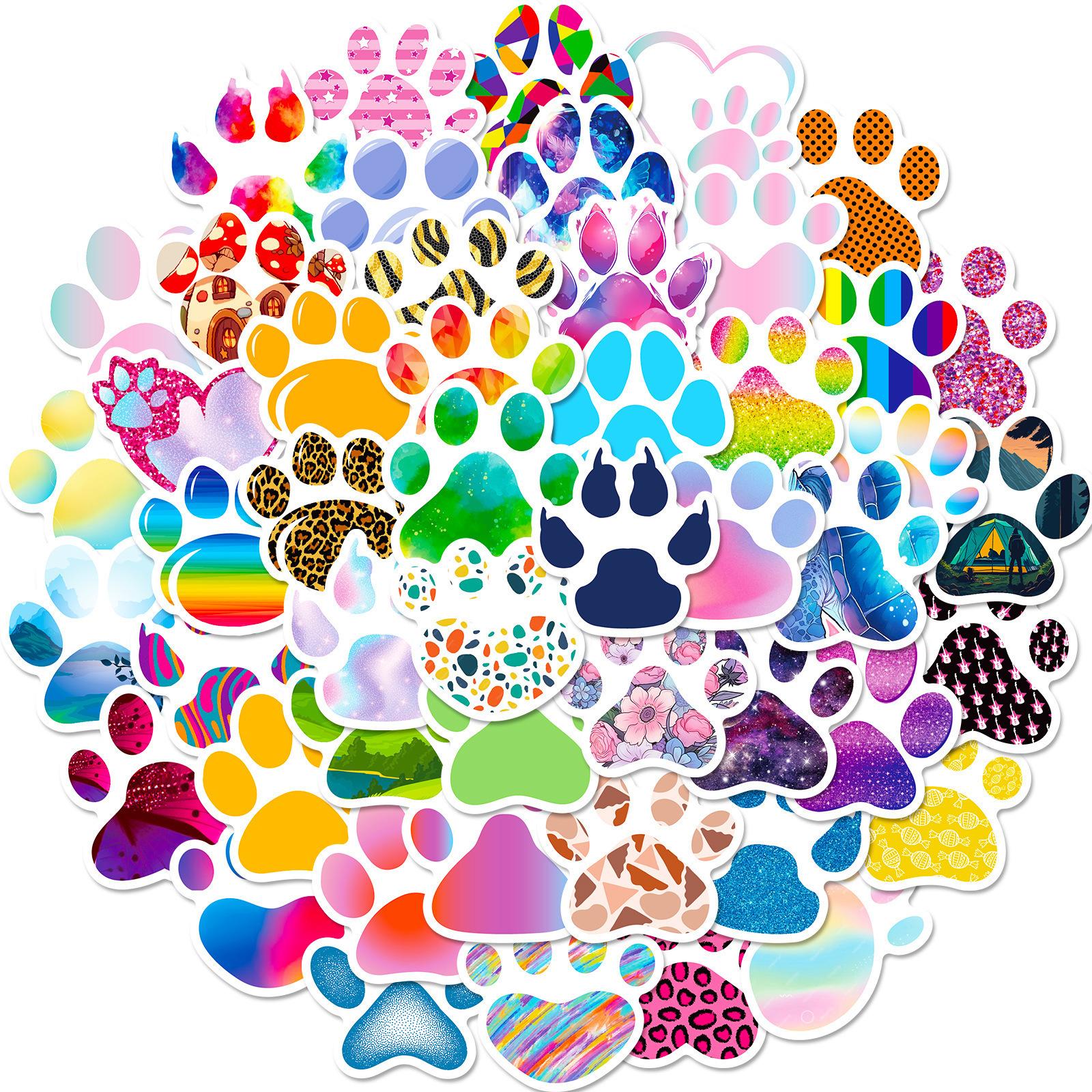 

50 Забавных Наклеек с Отпечатками Когтей Животное Собака Кошка Лапа Персонализированные Модные Наклейки Искусство Отпечаток Лапы Животного Отпечаток Когтей