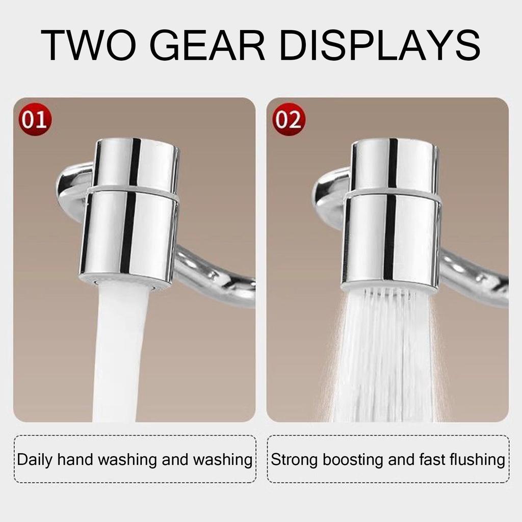 Flexiflow Rotating Faucet Extender Easily Install 1080° Rotation Splash-Proof Design for Facial Cleaning Washing Dishes