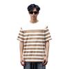 Li-Ning Comfortable Casual Striped Short Sleeve Crew Neck T-Shirt Men Tops Off-White Cocoa-Brown AHSU299-2