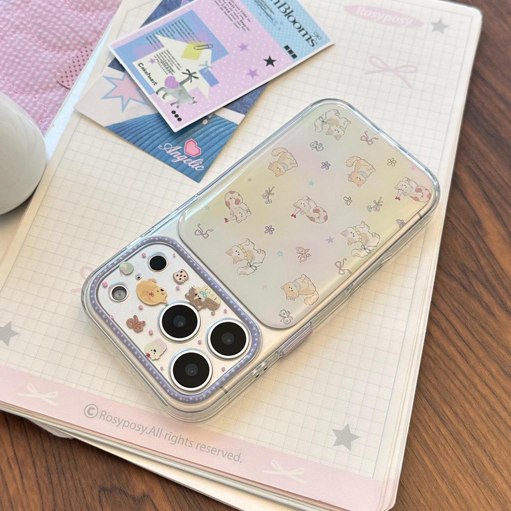Cute cartoon kitten phone case, compatible with iPhone 16, iPhone 17, and iPhone 17 Pro Max