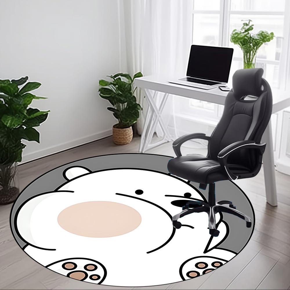 1pc Polar BearChair Carpet for Office, Non-slip, Soft and Durable Office Rug for Interior Decoration, Perfect for Office Yy250925224