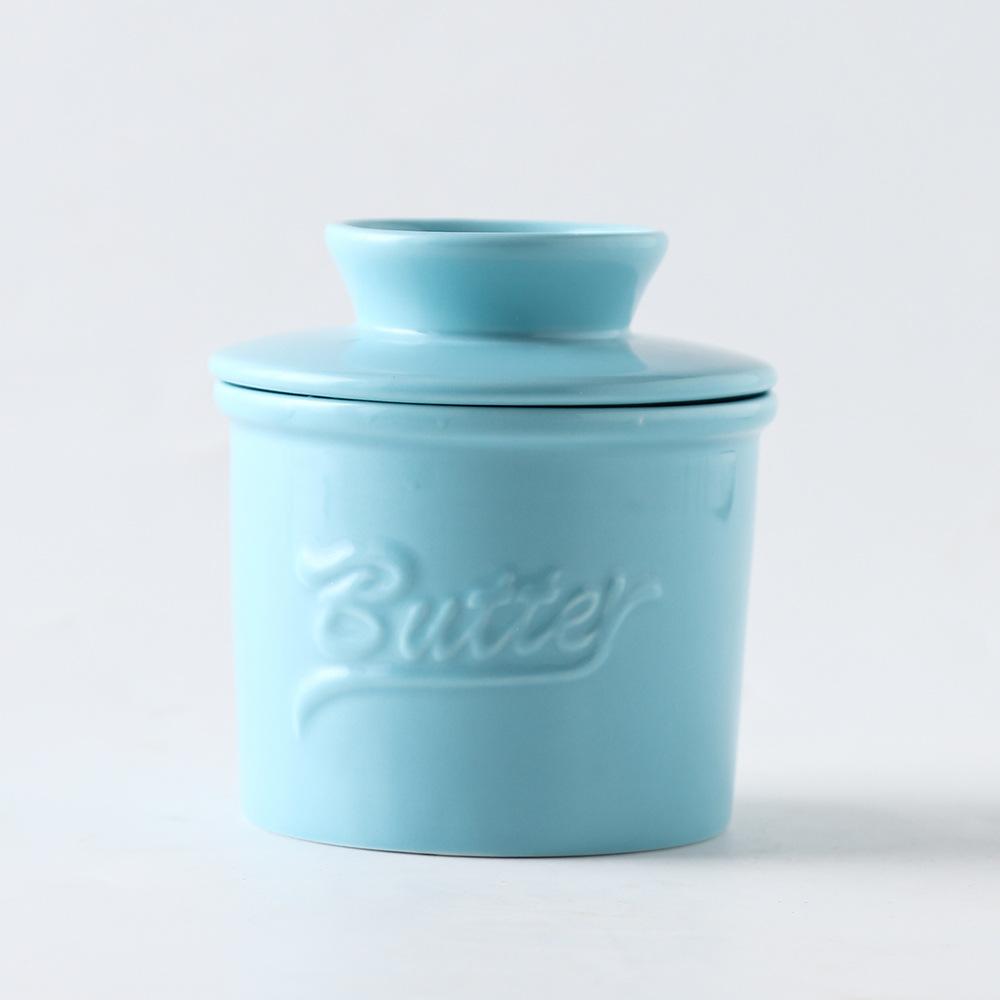 300Ml Ceramic Butter Cup Water Seal Creative Western Cheese Seal Jar Lid Classic Design Kitchen Camping Food