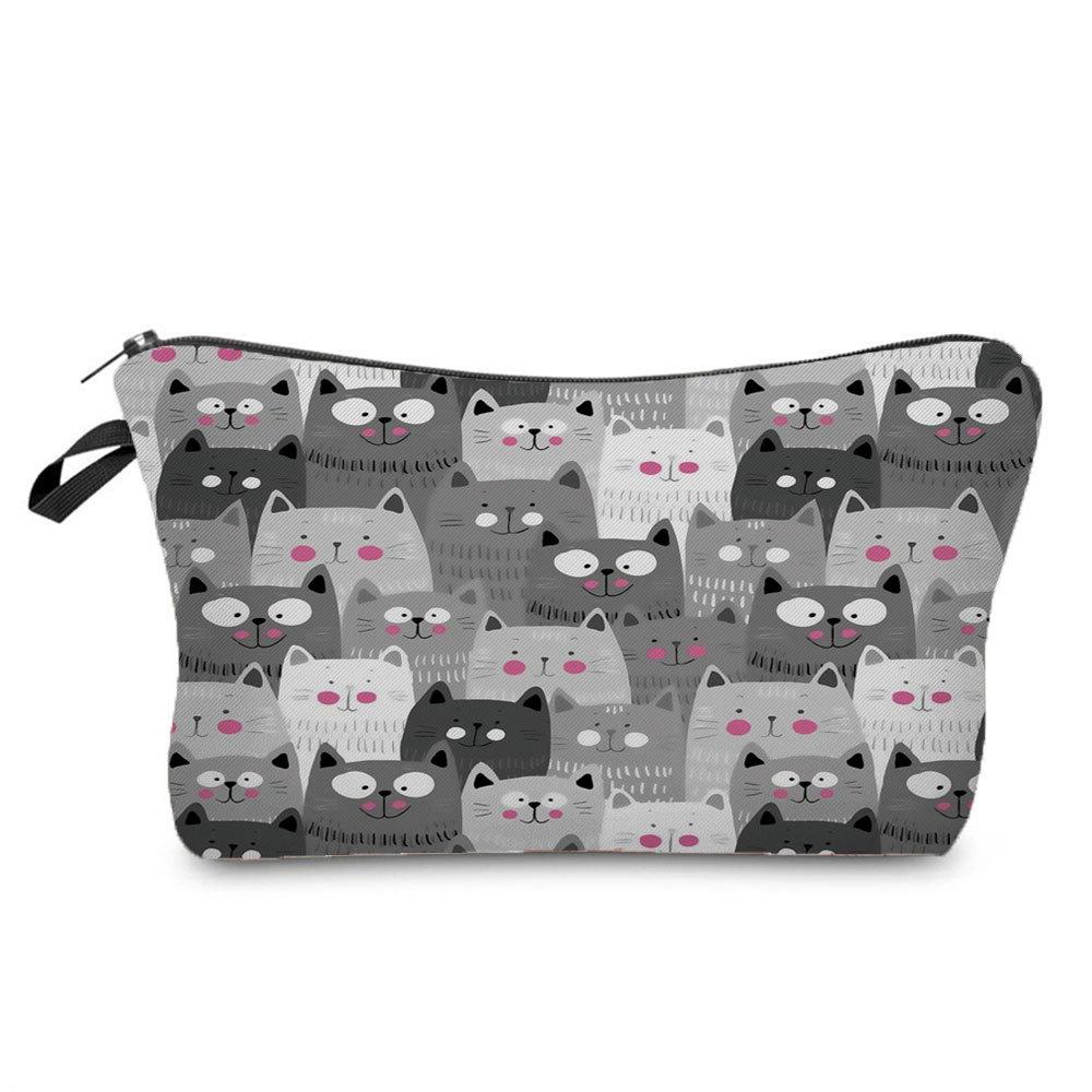 Women Cat Print Cosmetic Bag Toiletries Organize Travel Storage Case  6433 KTB