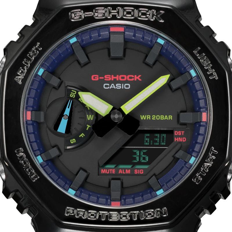 Casio G-SHOCK Men's Resin 200M Water Resistant Analog Shock Resistant Quartz Watch GA-2100RGB-1A