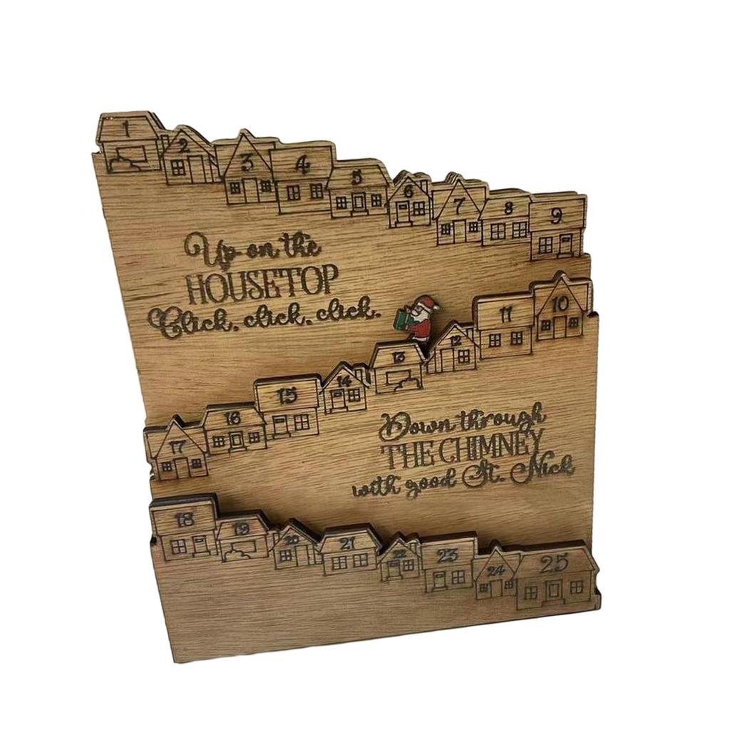Wooden Christmas Advent Calendar House New Year Advent Calendar With 25 Days Christmas Gift Supplies Home Festive Holiday Decor