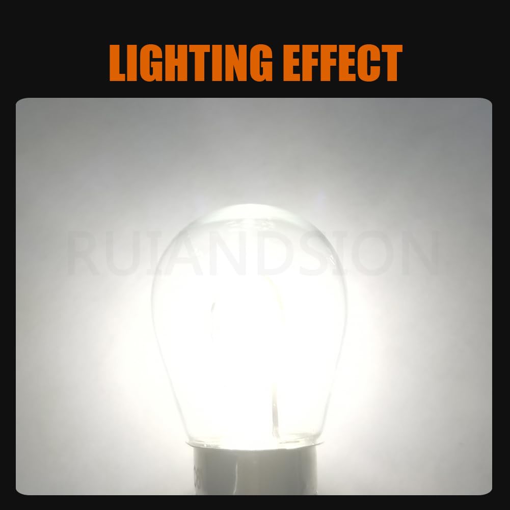 Ruiandsion H6M P15D LED Motorcycle Light Bulb, White AC/DC 6V 2835 28SMD P15D-25-1 High/Low