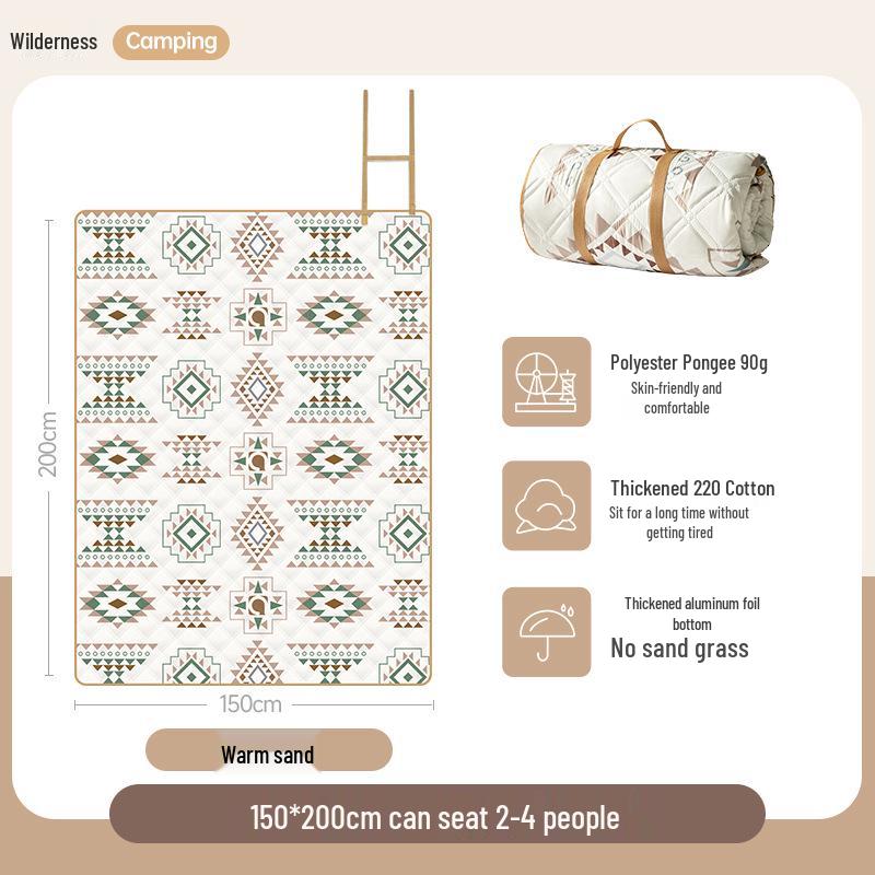 Waterproof Aluminum Foil Picnic Mat: Thick, Moisture-Proof, Foldable, Portable, Ideal for Camping and Outdoors