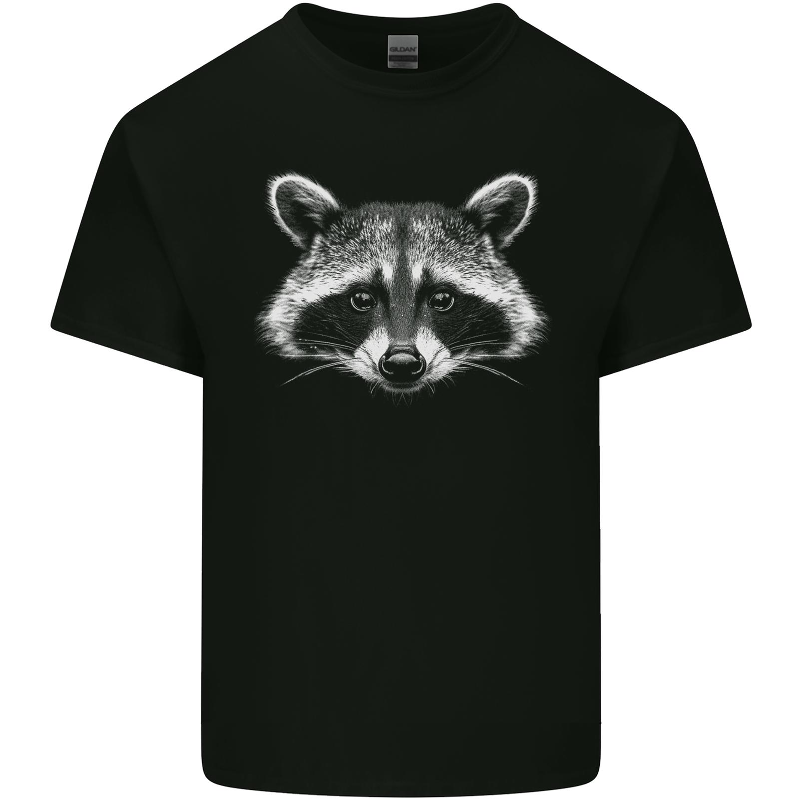 Raccoon Face Mens Cotton T-Shirt Tee Top XL
