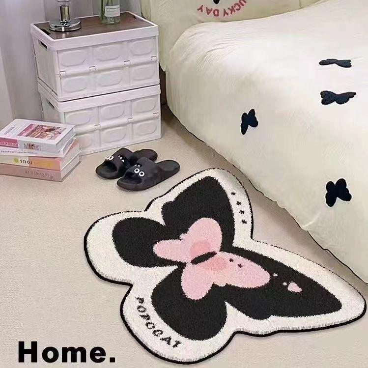 Butterfly Shaped Living Room Carpet Bedroom Entrance Floor Mat Anti-slip Bathroom Mat
