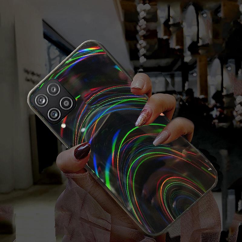 

For Samsung M32 Case Luxury Bling Rainbow Mirror Soft Back TPU Cover For Samsung Galaxy M32 4G 5G Glitter Phone Case for Samsung M 32 Shockproof Case Samsung Galaxy M32 4G чорний