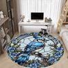 1 Stück Buntglasvogel Büro Runder Teppich, Unter Bürostühlen Schlafzimmer Wohnzimmer Heimdekoration, Raumdeko