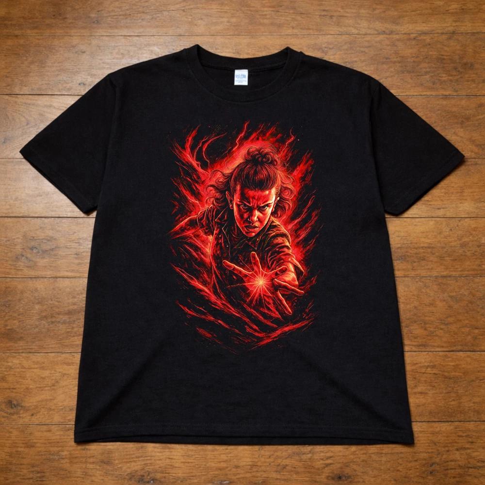 Stranger Things Eleven TShirt Black Netflix TV Show Tee Unisex Kids Adults 2XL