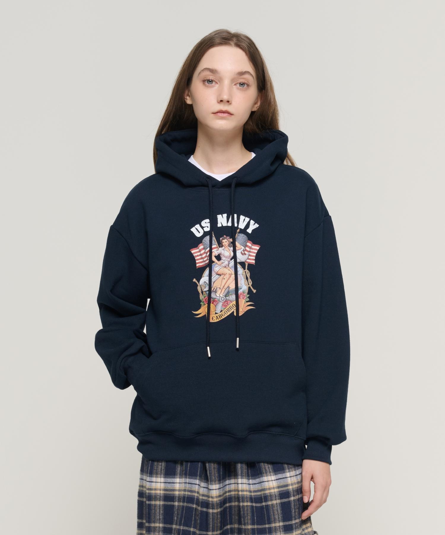 Cargo Bros For Woman Us Guarders Hoodie (Navy) Xl