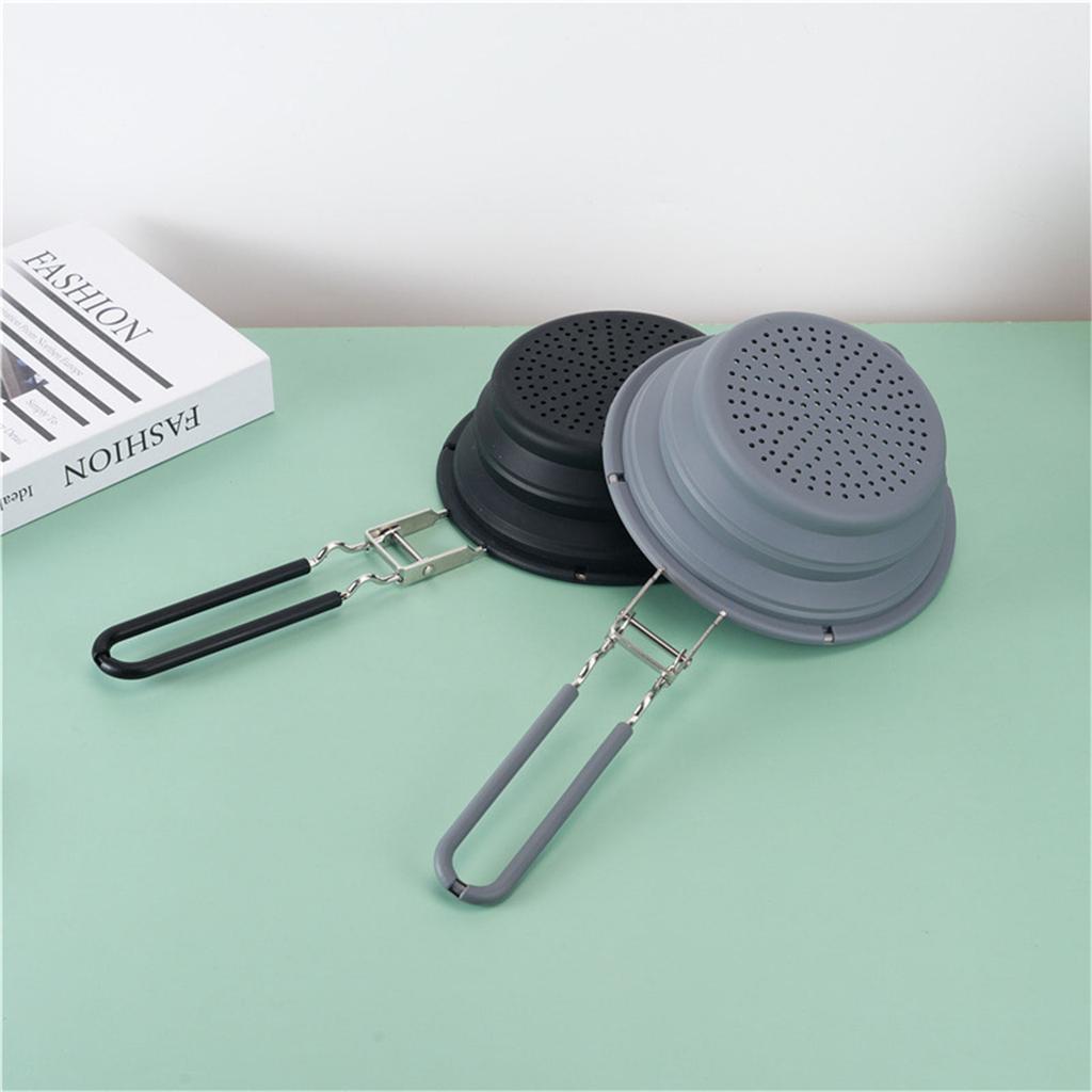 Kitchen Foldable Silicone Strainer Colanders Space Saver Collapsible Colanders with Handles for Draining Pasta Vegetable