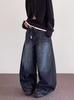 Jeans Unisex Retro Ricamati a Gamba Larga - Larghi, Stile High Street