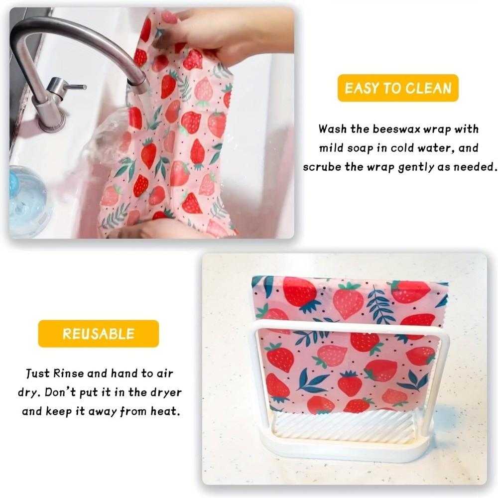 9pcs Washable Beeswax Food Wrap Fresh-Keeping Reusable Food Cover  for Fruit Vegetable