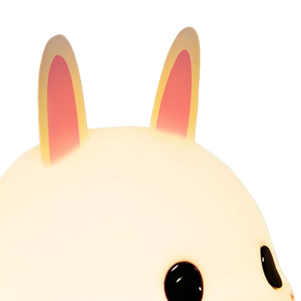 Silicone Night Light for Kids Cute Bunny 16 Colors Remote Control Rechargeable Bedside Lamp for Breastfeeding Sleeping