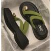 Set of toe slippers women's outer wear summer new sandals fashionable thick-soled heightened pinch foot cold slippers
