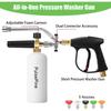 Pressure Washer Gun Professional Snow Foam Lance Pressure Washer Accessories w/Dual Connector Accessory with 1/4 Inch Quick Conn