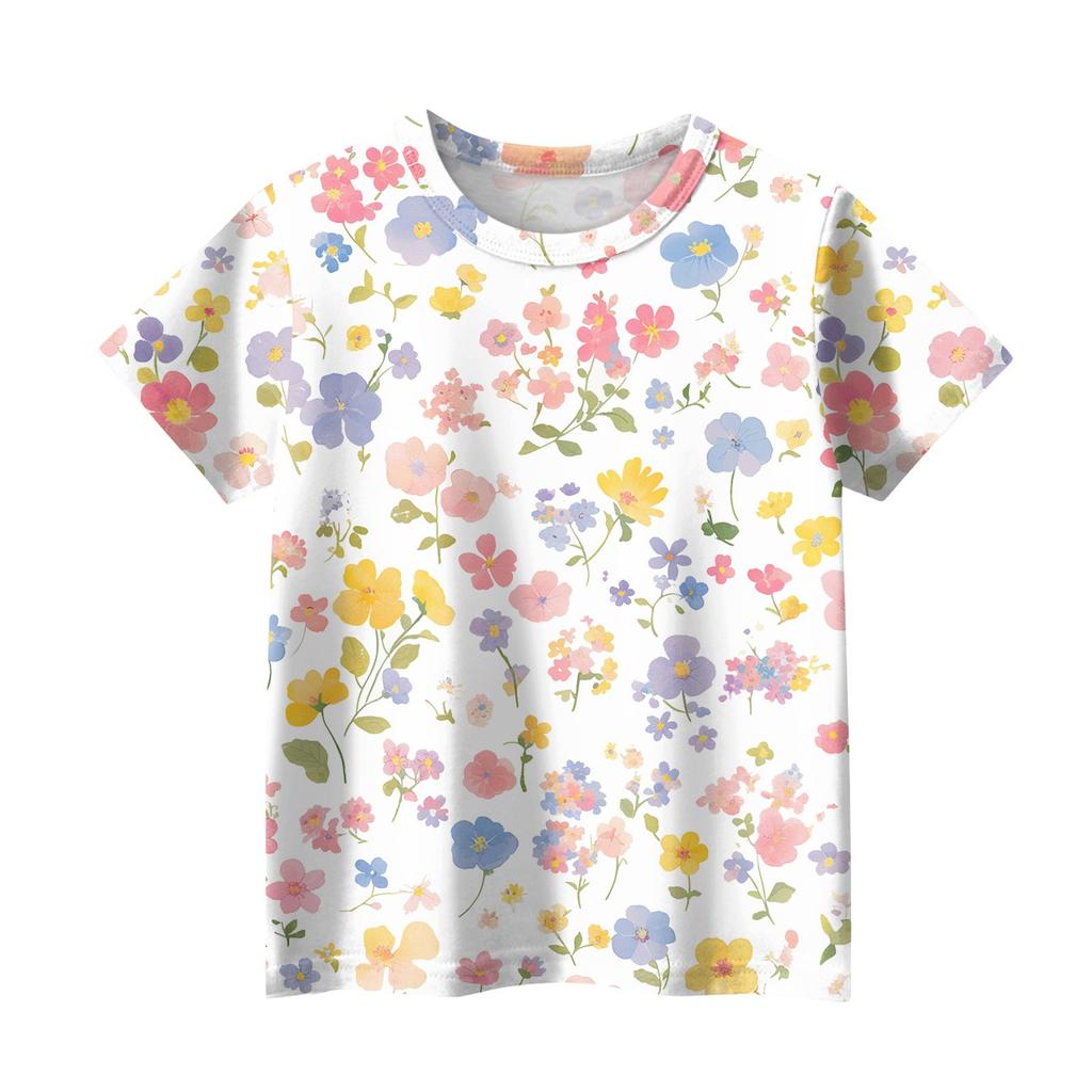 Dívčí chlapecká trička pro batolata Dětské top chlapecké a dívčí tričko s krátkým rukávem