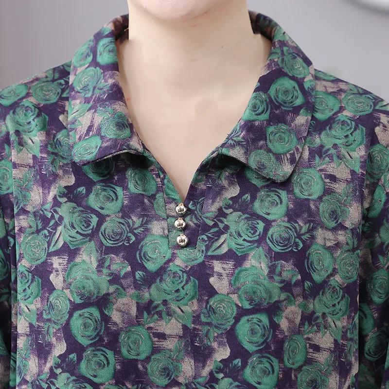 Modna Damska Bluzka Plus Size z Długim Rękawem, Klapami i Wyszczuplająca